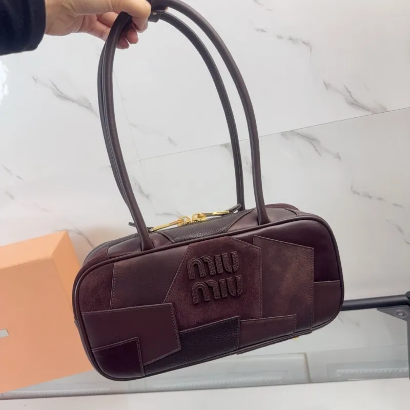 Miu Miu Brown Leather Top Handle Bag 737 - Image 7