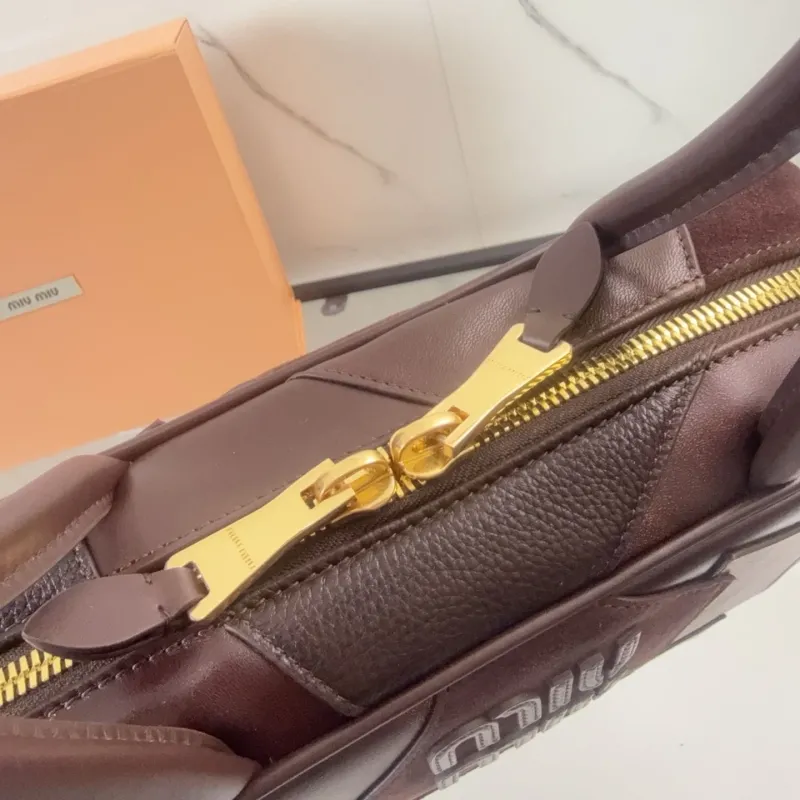 Miu Miu Brown Leather Top Handle Bag 737 - Image 8