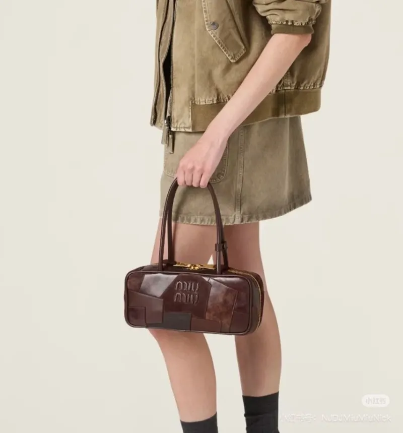 Miu Miu Brown Leather Top Handle Bag 737 - Image 9