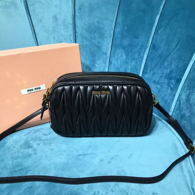 Miu Miu Black Matelasse Crossbody Bag 740