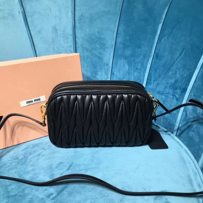 Alternative view of Miu Miu Black Matelasse Crossbody Bag 740