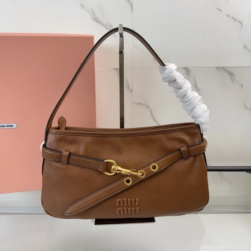 Miu Miu Brown Top Handle Shoulder Bag