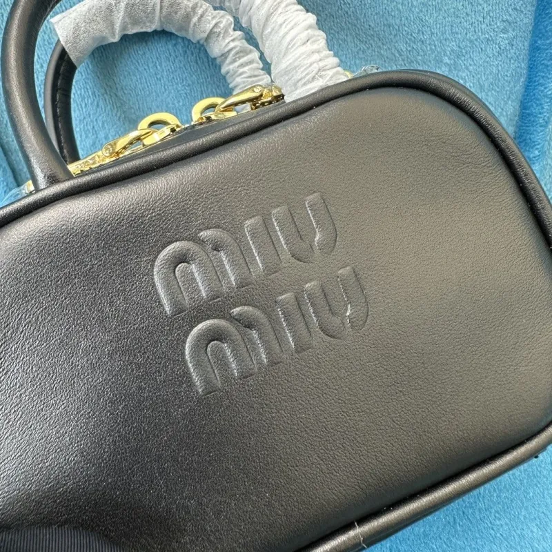 MIU MIU Black Mini Top Handle Crossbody Bag 749 - Image 4