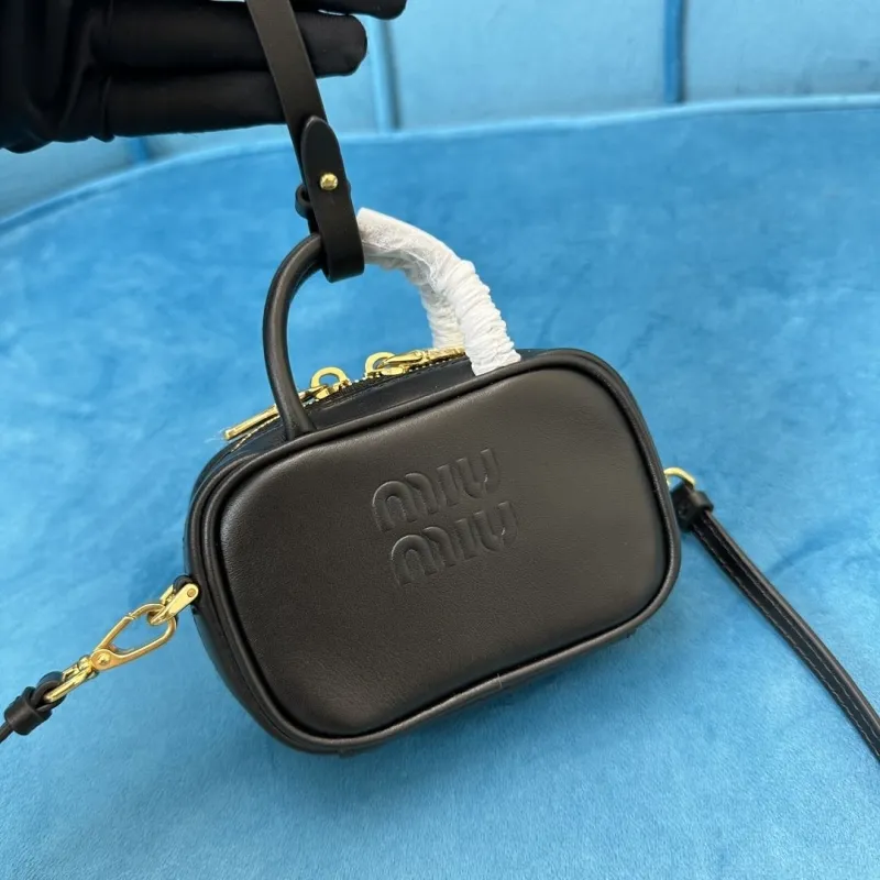MIU MIU Black Mini Top Handle Crossbody Bag 749 - Image 9