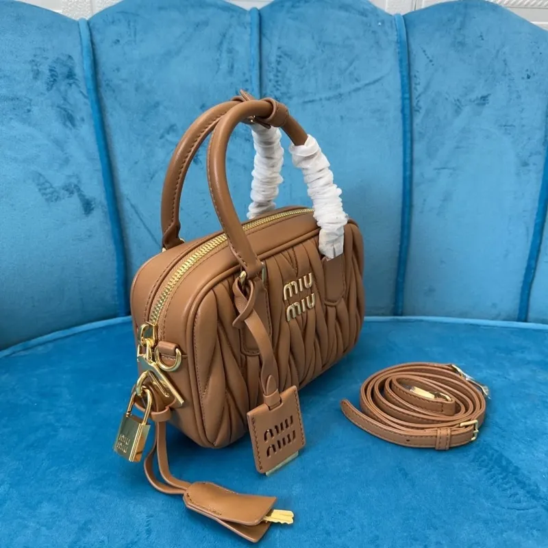 MIU MIU Brown Top Handle Crossbody Bag 751 - Image 3