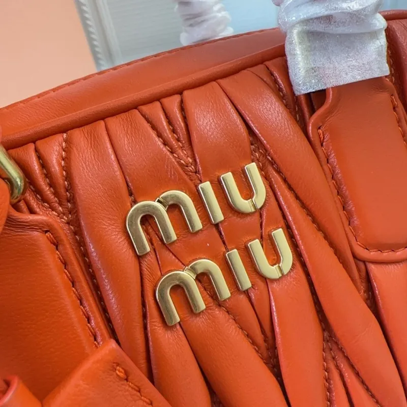 Miu Miu Orange Matelasse Top Handle Bag 753 - Image 4