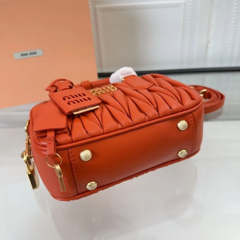 Miu Miu Orange Matelasse Top Handle Bag 753 - Image 6