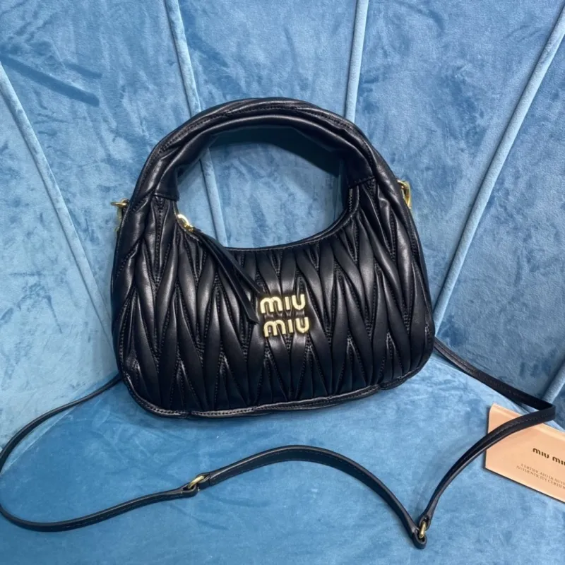 Miu Miu Black Matelassé Top Handle Crossbody Bag 757