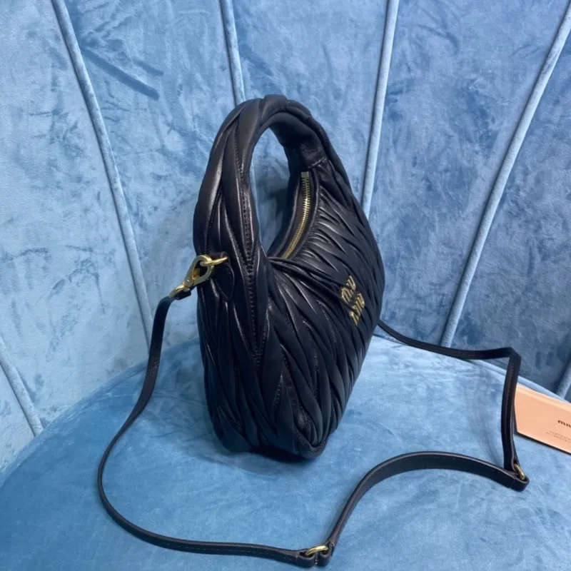 Miu Miu Black Matelassé Top Handle Crossbody Bag 757 - Image 3