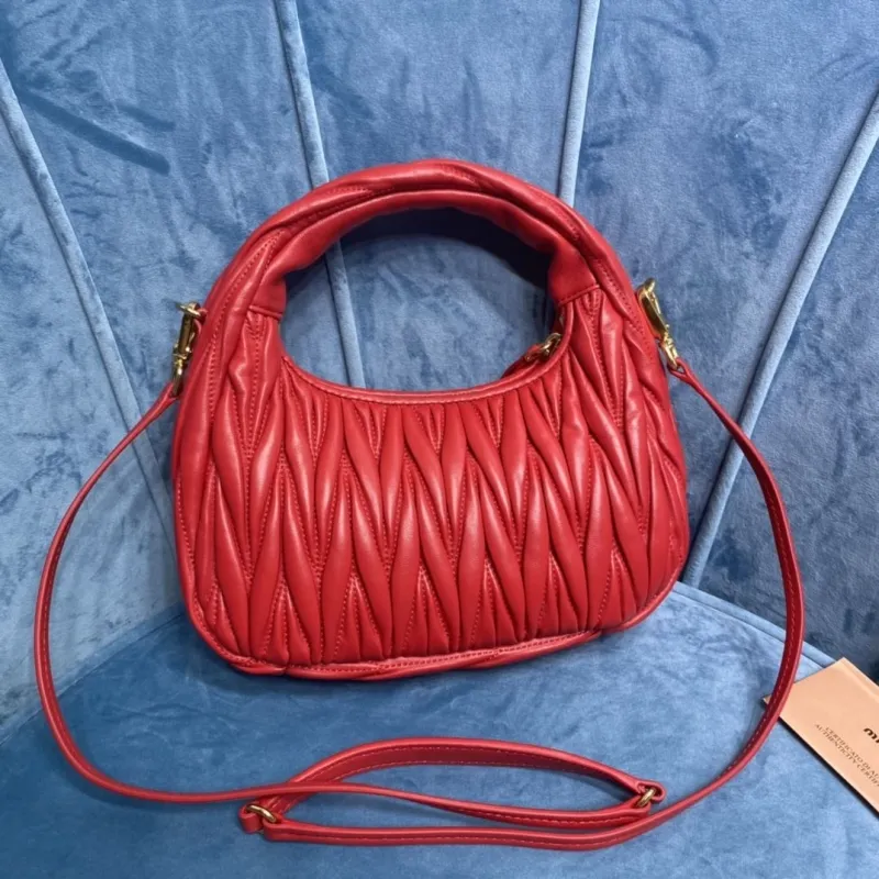 Alternative view of Miu Miu Red Matelasse Top Handle Crossbody Bag