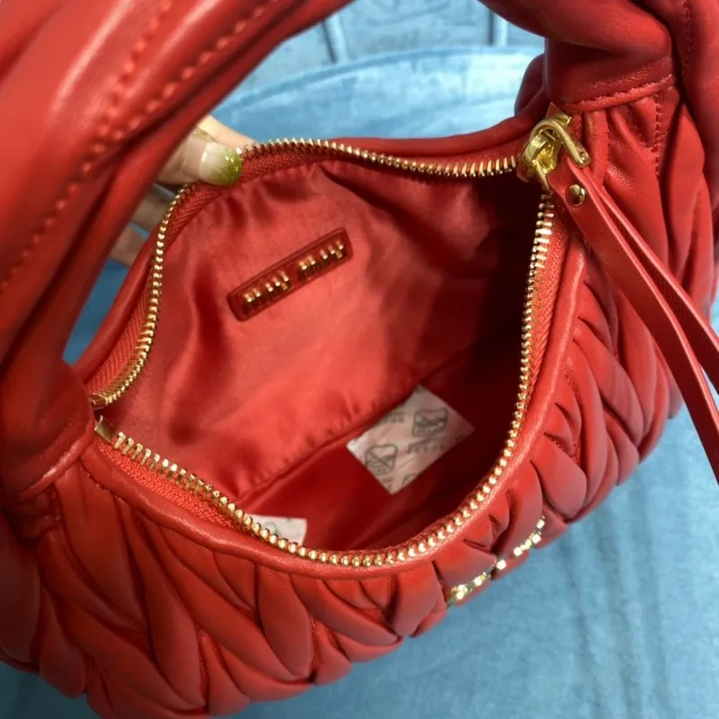 Miu Miu Red Matelasse Top Handle Crossbody Bag - Image 7