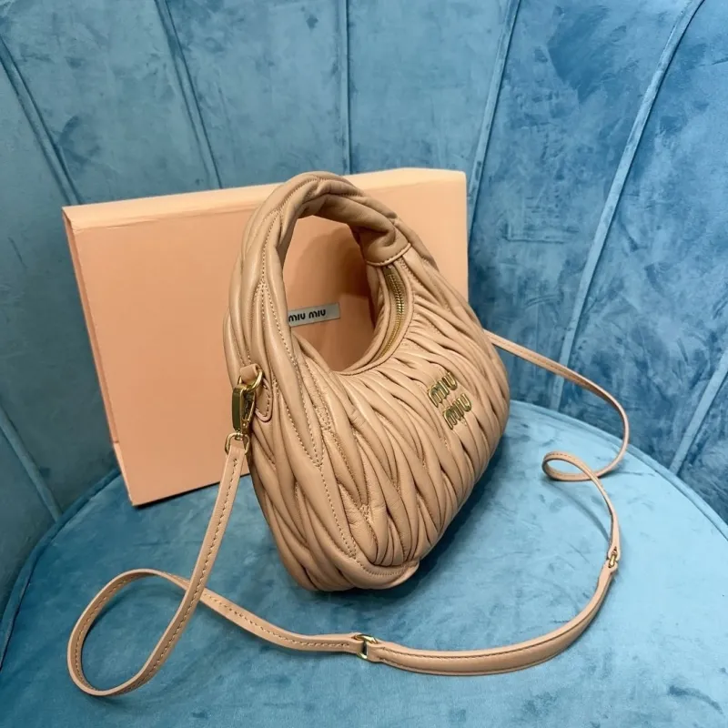 Miu Miu Beige Matelasse Top Handle Crossbody Bag 760 - Image 3