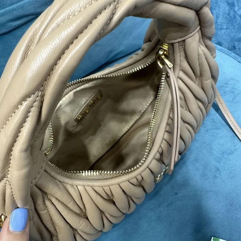 Miu Miu Beige Matelasse Top Handle Crossbody Bag 760 - Image 7