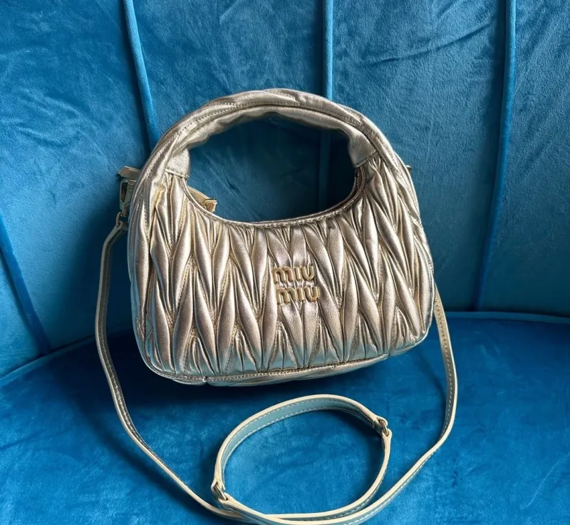 Miu Miu Metallic Gold Top Handle Crossbody Bag