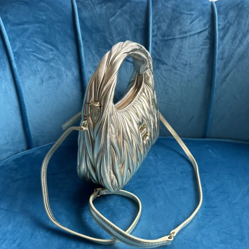 Miu Miu Metallic Gold Top Handle Crossbody Bag - Image 3