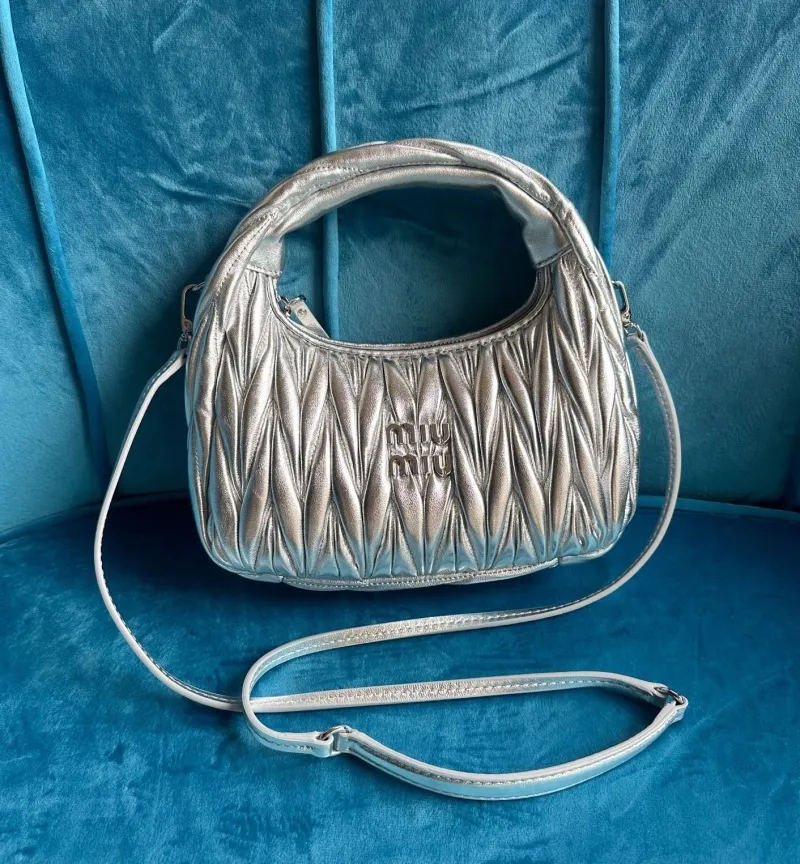 Miu Miu Silver Top Handle Crossbody Bag 763