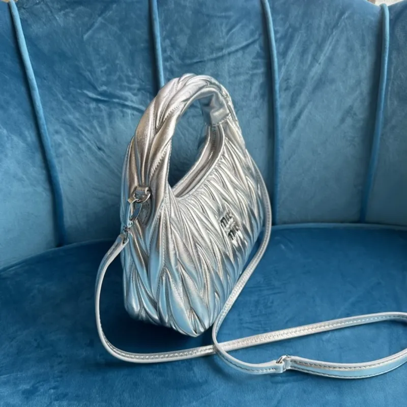 Miu Miu Silver Top Handle Crossbody Bag 763 - Image 3