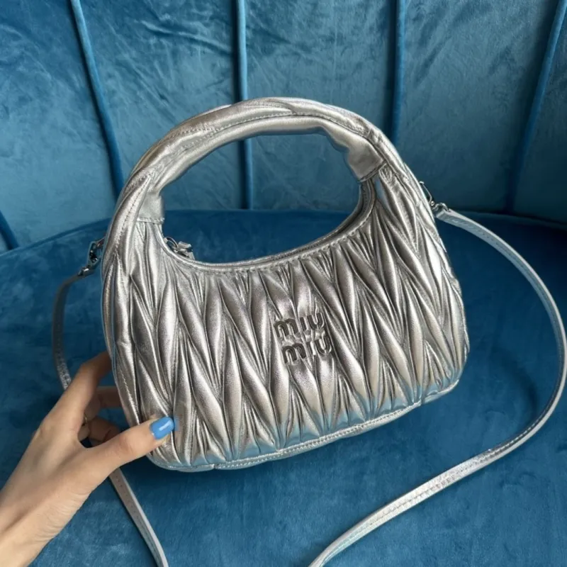 Miu Miu Silver Top Handle Crossbody Bag 763 - Image 6