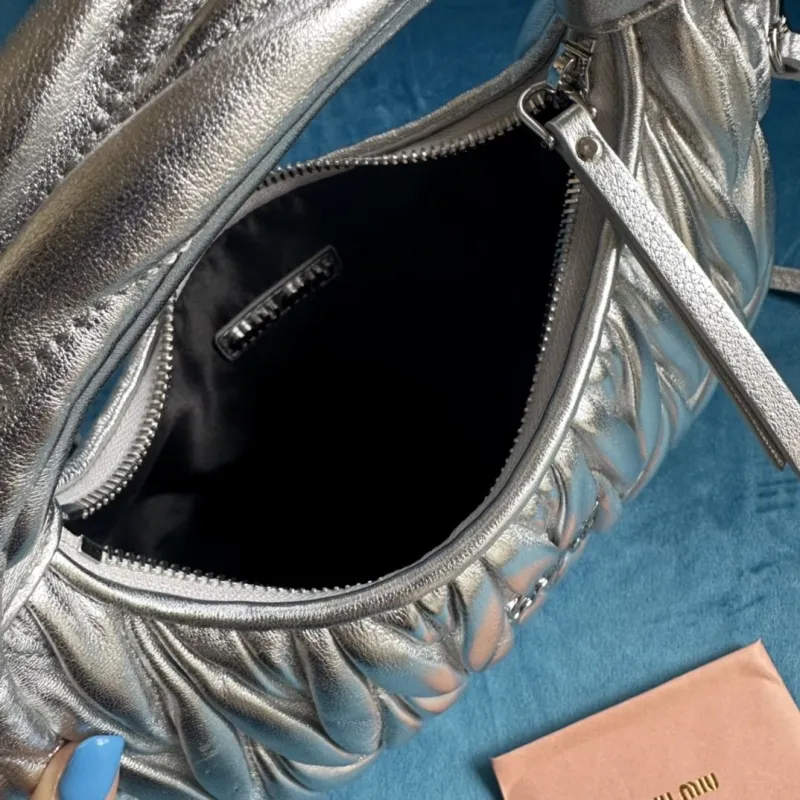 Miu Miu Silver Top Handle Crossbody Bag 763 - Image 7