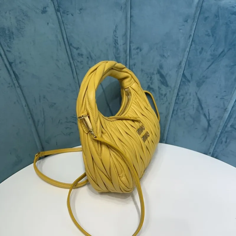 Miu Miu Yellow Top Handle Crossbody Bag 766 - Image 3