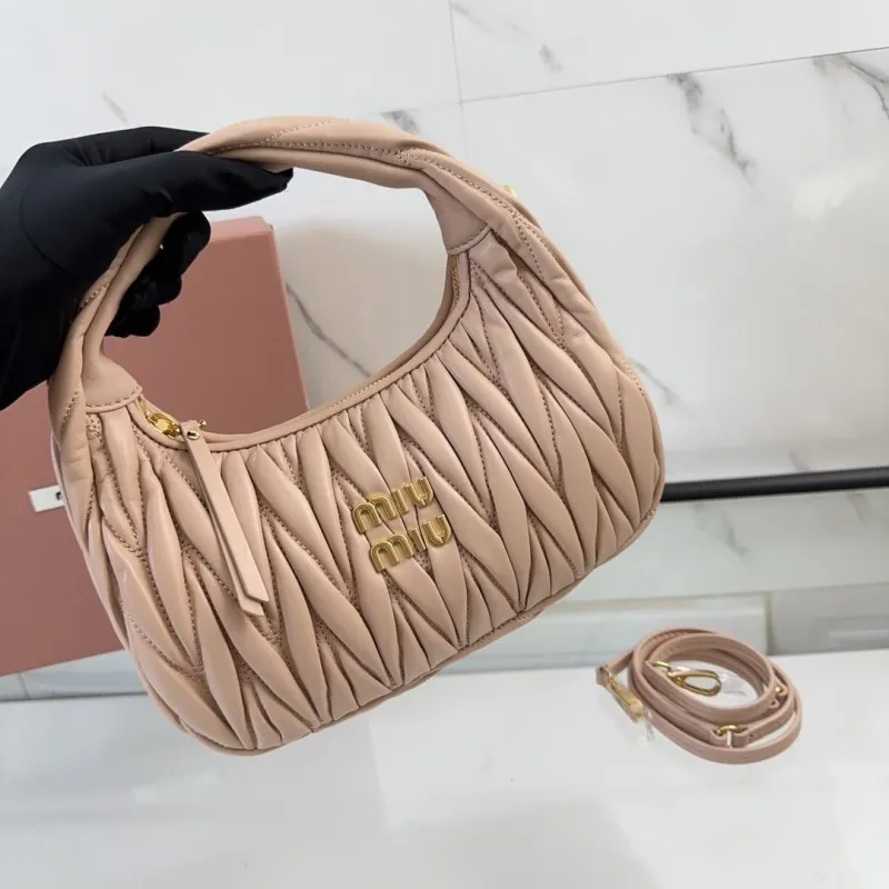 Miu Miu Nude Pink Matelasse Top Handle Bag with Strap - Image 5