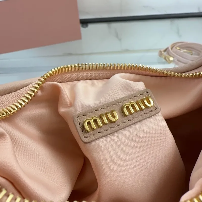 Miu Miu Nude Pink Matelasse Top Handle Bag with Strap - Image 8