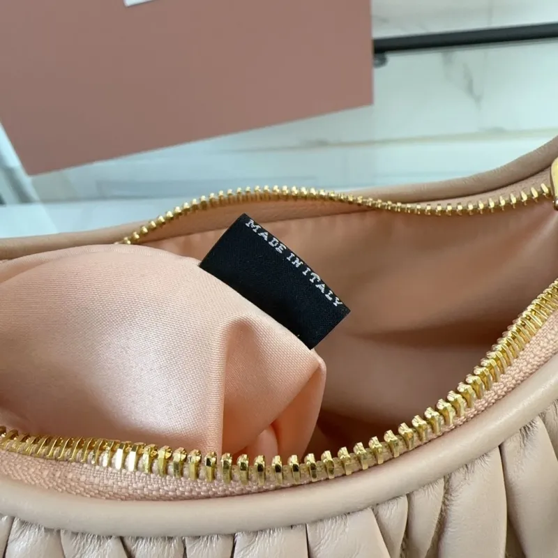 Miu Miu Nude Pink Matelasse Top Handle Bag with Strap - Image 9