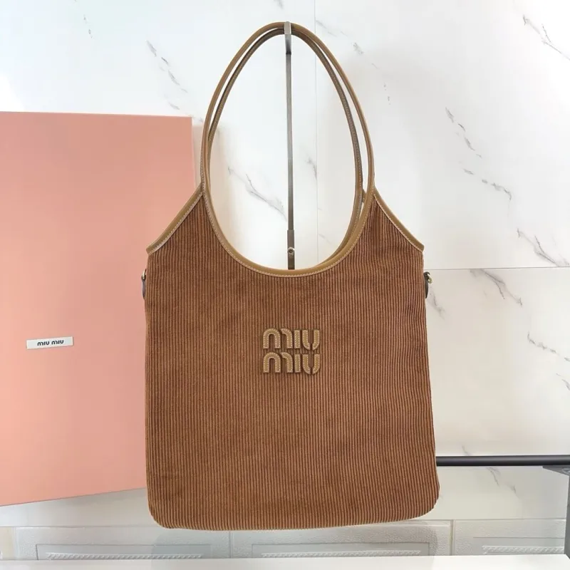 Miu Miu Brown Corduroy Tote Bag 783