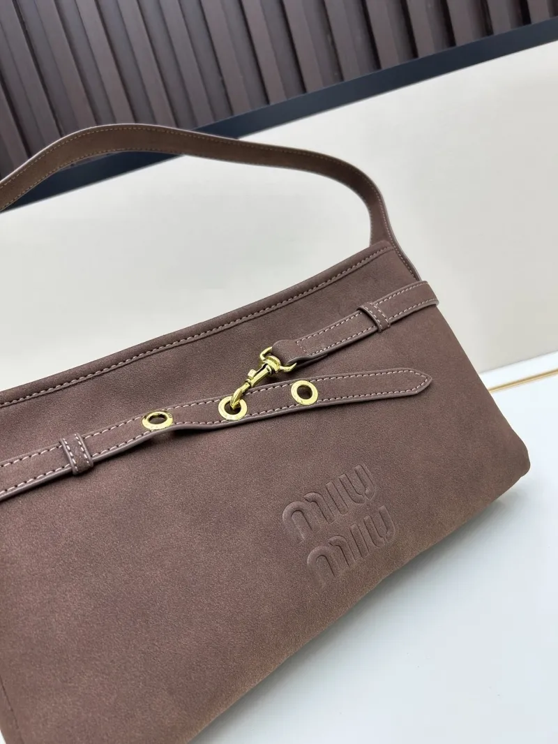 MIU MIU Brown Suede Shoulder Bag 2505 - Image 4