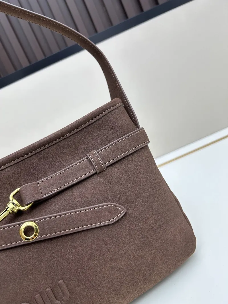 MIU MIU Brown Suede Shoulder Bag 2505 - Image 6
