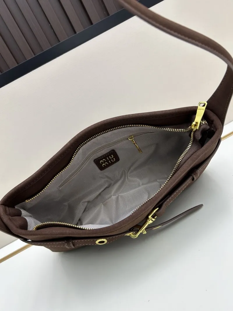 MIU MIU Brown Suede Shoulder Bag 2505 - Image 7
