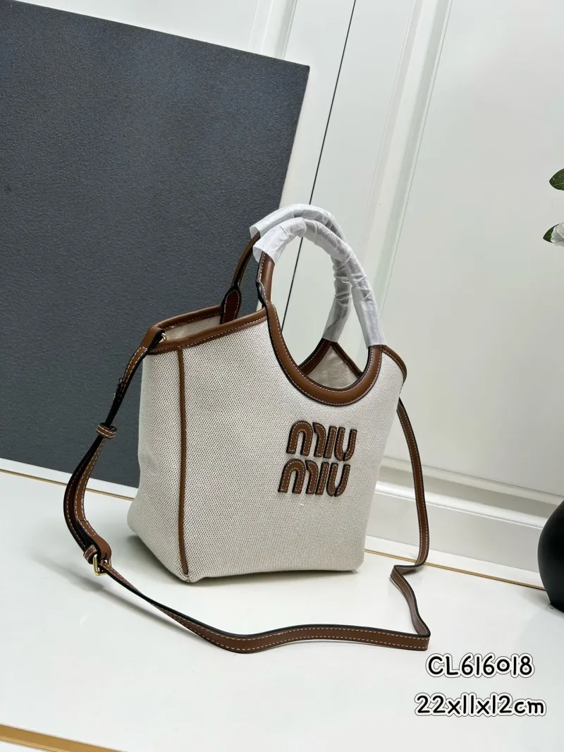 Alternative view of MIU MIU Beige Canvas Top Handle Crossbody Bag CL616018