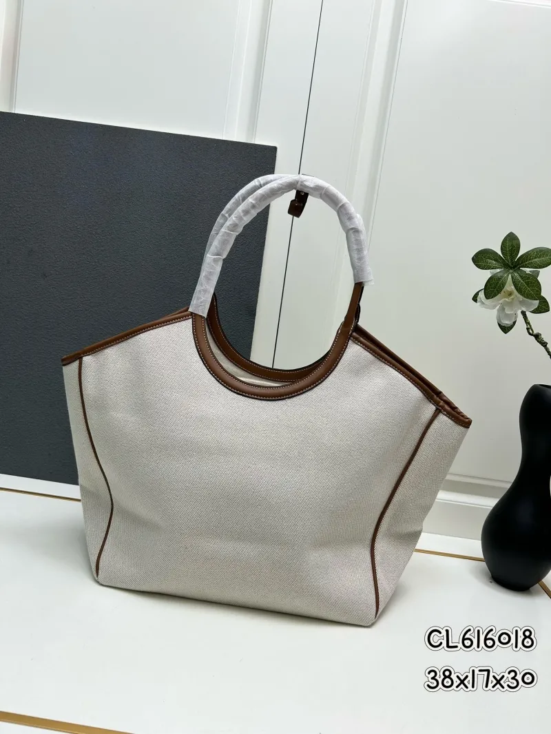 Alternative view of Miu Miu Canvas Top Handle Tote Bag CL616018 Beige Brown