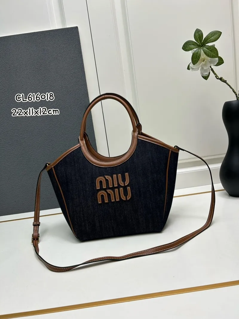 MIU MIU Denim Top Handle Crossbody Bag CL616018