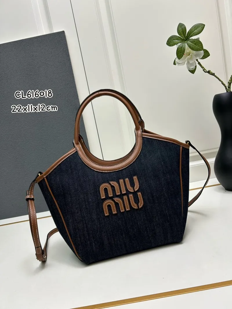 MIU MIU Denim Top Handle Crossbody Bag CL616018 - Image 3