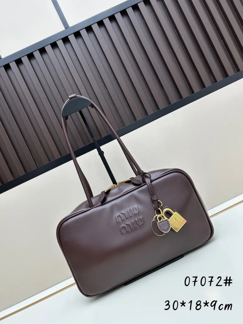 MIU MIU Brown Leather Top Handle Bag 07072