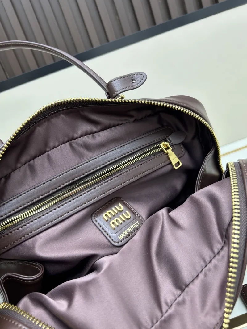 MIU MIU Brown Leather Top Handle Bag 07072 - Image 8