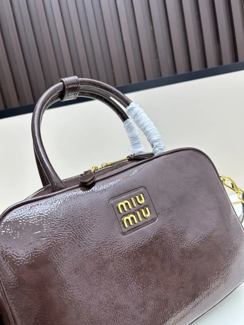 MIU MIU Brown Top Handle Crossbody Bag 2529 - Image 4