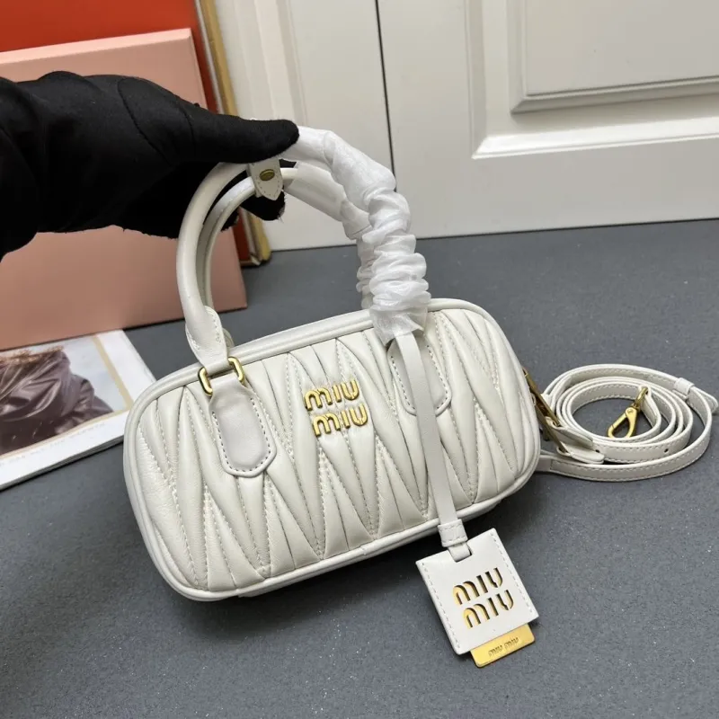 Miu Miu 5BP088 White Mini Top Handle Crossbody Bag - Image 4