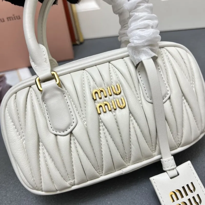 Miu Miu 5BP088 White Mini Top Handle Crossbody Bag - Image 5