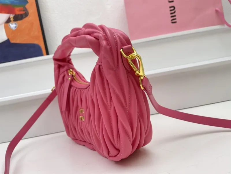 Miu Miu Pink Top Handle Crossbody Bag 5BC125 20cm - Image 5