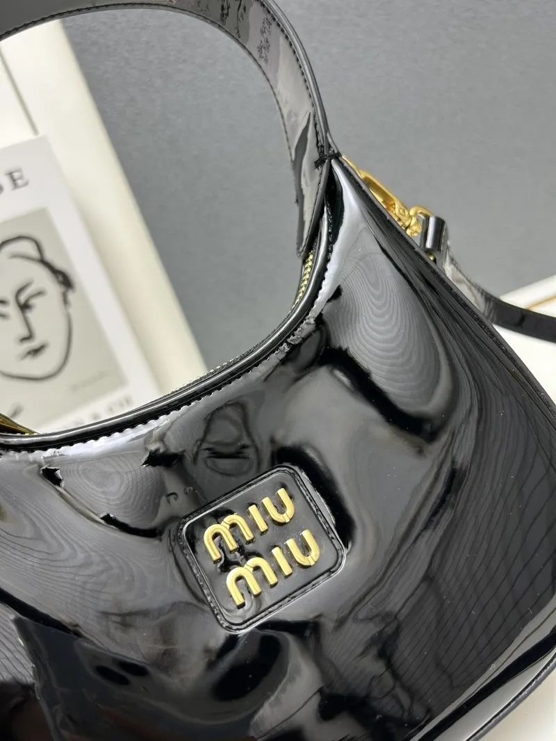 Miu Miu Black Patent Leather Top Handle Bag 5BC161 - Image 5