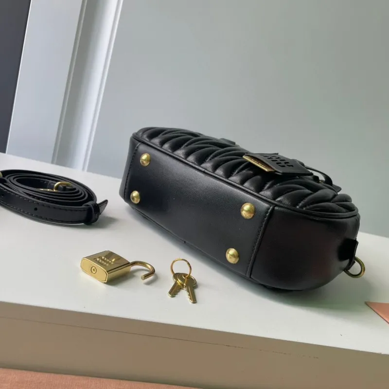 Miu Miu Black Matelassé Top Handle Bag 891 - Image 6