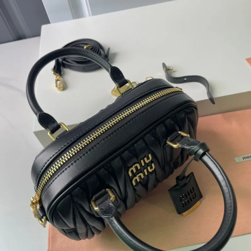 Miu Miu Black Matelassé Top Handle Bag 891 - Image 7