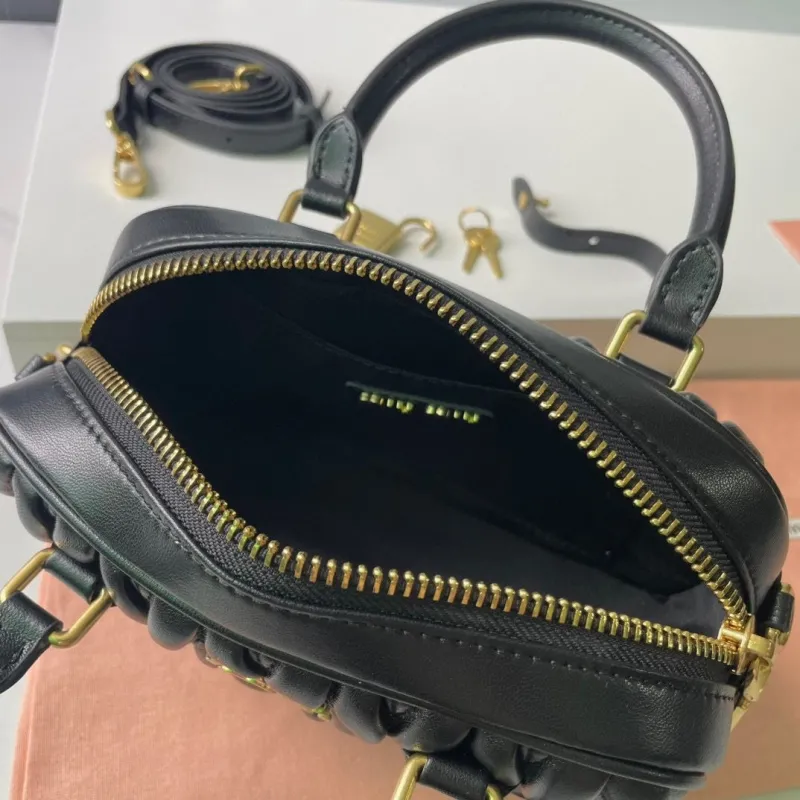 Miu Miu Black Matelassé Top Handle Bag 891 - Image 8