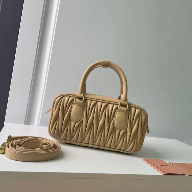 Miu Miu Beige Matelasse Top Handle Bag 893 - Image 3