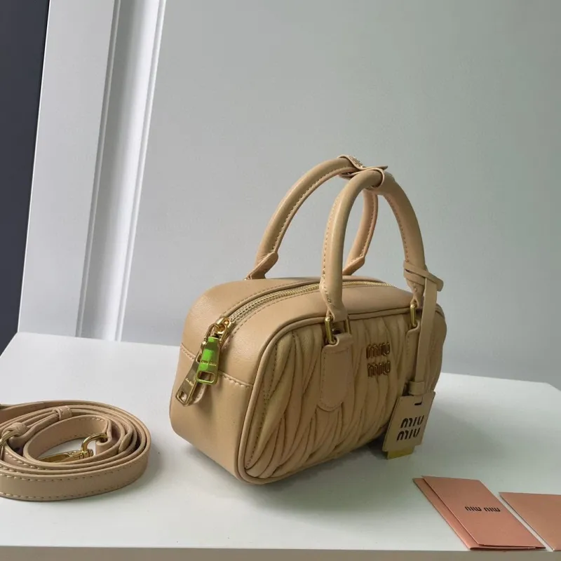 Miu Miu Beige Matelasse Top Handle Bag 893 - Image 4