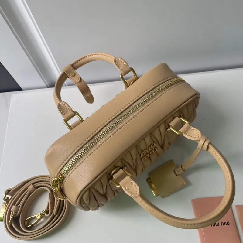 Miu Miu Beige Matelasse Top Handle Bag 893 - Image 7