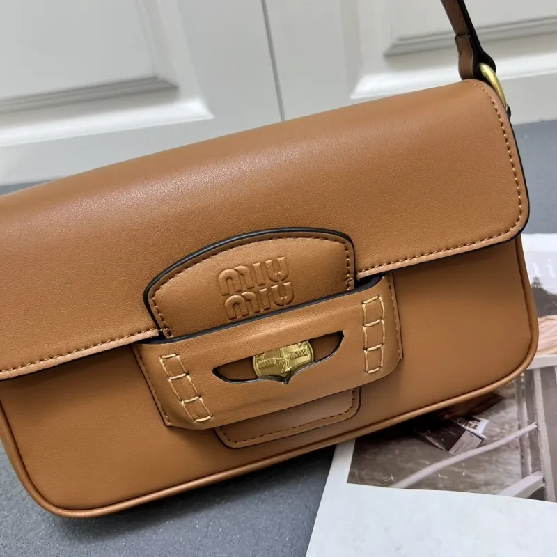 MIU MIU Brown Top Handle Shoulder Bag 7007SQ - Image 4