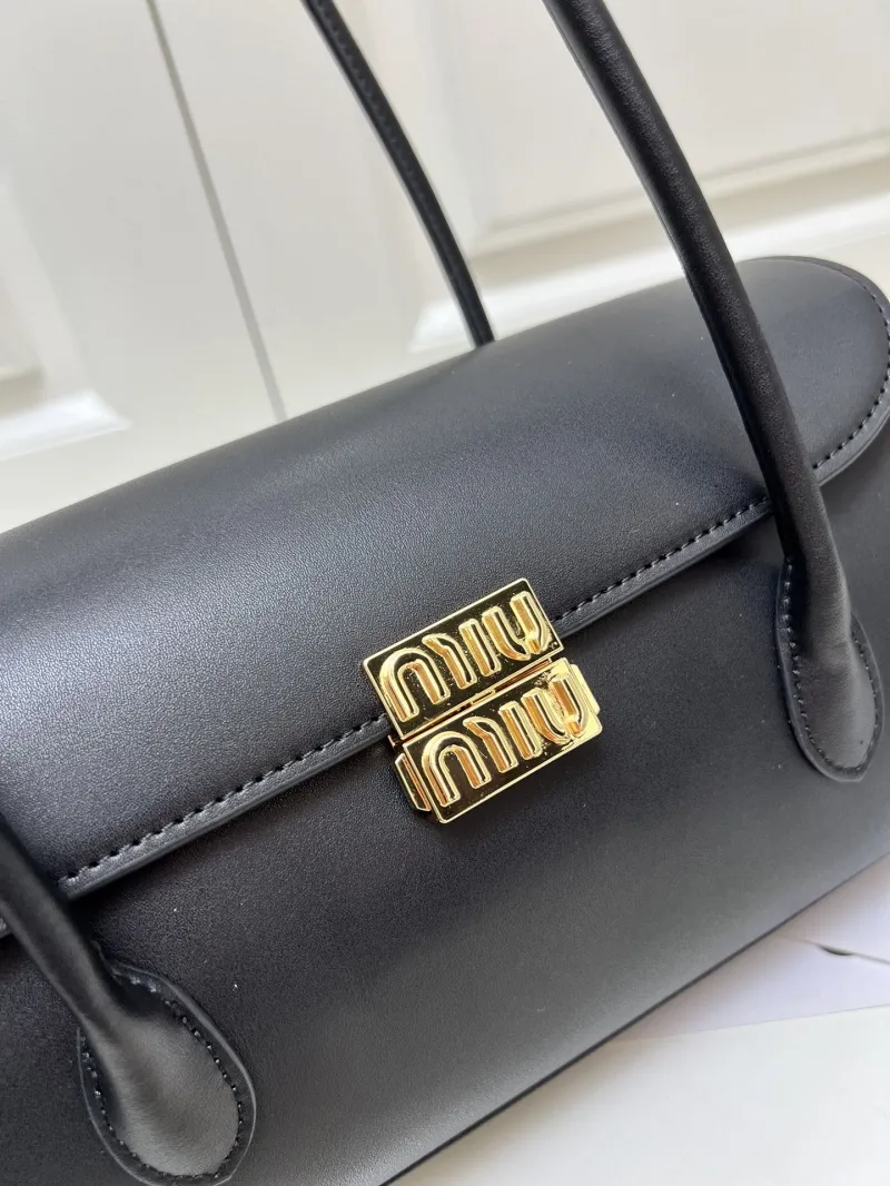 MIU MIU Black Top Handle Shoulder Bag H08875 - Image 7